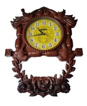 Vintage Manix Quarts Ornate Wall Clock Plastic Birds Large 20&quot;x15&quot; READ - £15.75 GBP