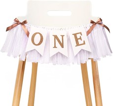 1st Highchair Banner,Rose Gold,Blush&amp;White First Birthday Highchair Banner,One Y - £11.44 GBP