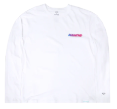 &quot;Diamond Supply Co. Speed Logo White Long Sleeve Shirt – Graphic Urban S... - £19.14 GBP