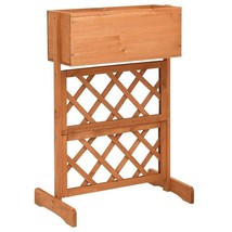 vidaXL Garden Trellis Planter Orange 17.7&quot;x11.8&quot;x29.1&quot; Solid Firwood - $61.66