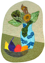 Fruit and Flowers: Quilted Art Wall Hanging - $350.00