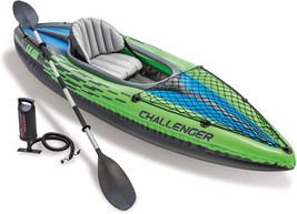 Inflatable Kayak Set From Intex With Aluminum Oars And A High Output Air Pump. - $114.98