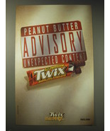 2001 Peanut Butter Twix Candy Ad - Peanut Butter Advisory Unexpected Con... - £14.55 GBP