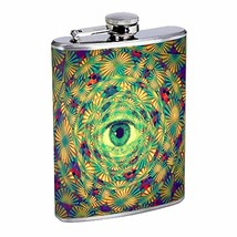 Tunnel Vision Hip Flask Stainless Steel 8 Oz Silver Drinking Whiskey Spirits Em1 - £7.92 GBP