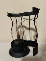Latch Lantern with built in Timer Candle in rustic metal image 3