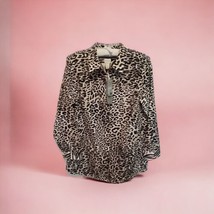 Chico&#39;s 2 Tunic Top Shirt Blouse No Iron Pockets Stretch Leopard Large 12/14 NWT - £30.37 GBP