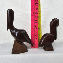 Pelicans Hand Carved Ironwood Figures Lot of 2 MCM Bird Ocean Marine Vintage - £23.57 GBP