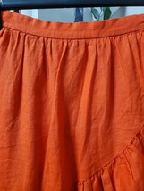 J.Crew Women&#39;s Orange 100% Cotton A-Line Casual Knee Length Skirt Size 4P - $25.00