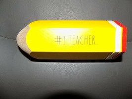 Rae Dunn #1 TEACHER Yellow Pencil Decor Gift NEW - £16.27 GBP