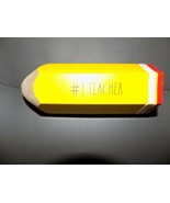 Rae Dunn #1 TEACHER Yellow Pencil Decor Gift NEW - €21,25 EUR