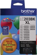 Genuine Brother High Yield Black Ink Cartridges, Lc2032Pks, Replacement Black - £37.92 GBP