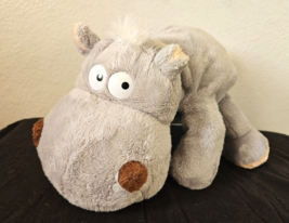 Diver Zone Hippo Plush Stuffed Animal Grey Brown Nose Plastic Eyes - £29.58 GBP