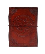 Leather Journal Notebook Handmade Embossed Design- Writing Notebook Boun... - £13.15 GBP