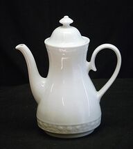 Winterling Bavaria White Coffee Pot Embossed Rose West Germany - $59.39