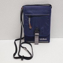 Vintage LL Bean Navy Blue Wallet Purse Pouch With Crossbody Strap And Be... - $19.70