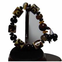 0.6&quot; China Certified Nature Chalcedony Jade Barrel Beads Hand Made Bangle Bracel - £55.14 GBP