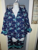 Crown &amp; Ivy Intimates 2 PC Navy Blue Palm Tree Pajama Set Size S Women&#39;s... - £26.25 GBP