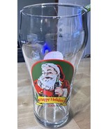 2001 Christmas Coca Cola Santa &quot;Happy Holidays&quot; 20 Oz Coke Soda Beer Glass - £6.64 GBP