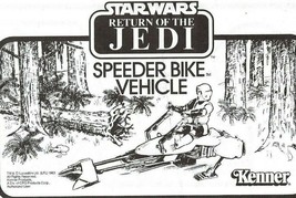 Original Star Wars Speeder Bike Instruction Sheet Return of the Jedi 1983 Kenner - $14.84