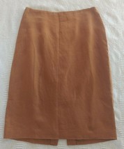 Linda Allard Ellen Tracy Brown Linen Lined Skirt Misses Size 8 - £14.80 GBP
