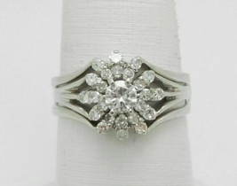 Art Deco Style 2.50Ct Lab-Created Diamond Wrap Enhancer Engagement Ring Silver - $71.05