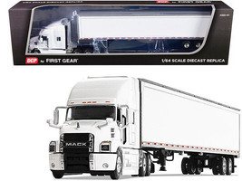 Mack Anthem Sleeper Cab with 53&#39; Trailer White 1/64 Diecast Model by DCP/First - £92.45 GBP