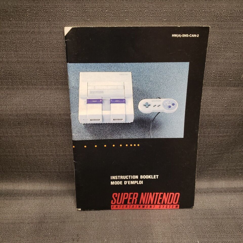 Instruction Manuals ONLY!!! Super nintendo SNES Console Manual