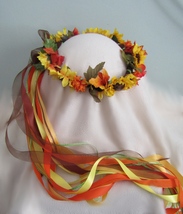 Head wreath faux Sunflowers Renaissance wedding dance wear &quot;Suzie sunflo... - £38.36 GBP