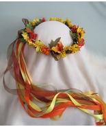 Head wreath faux Sunflowers Renaissance wedding dance wear &quot;Suzie sunflo... - £37.92 GBP