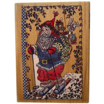 Christmas Skiing Santa with Toy Bag Large Rubber Stamp Hampton Art Stamps K1299  - £10.10 GBP