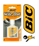 BIC cover it WITE OUT Bottle Foam Brush quick dry White CORRECTION FLUID... - £10.00 GBP