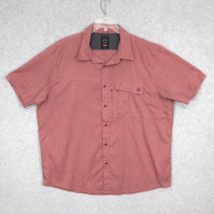 Wrangler ATG Men&#39;s Button Up Shirt All Terrain Gear Short Sleeve Red XXL - £12.64 GBP