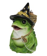 Merlin The Wizard Frog with Warlock Triple Moon Hat Backflow Incense Con... - $33.94 CAD