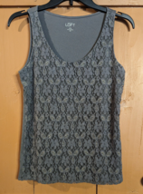 Ann Taylor LOFT Women Tank Top Gray Lace Sleeveless Scoop Neck Size PXS - £15.08 GBP