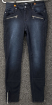 Paige Jeans Women Size 29 JILL ZIP in Cassidy Whiskers Fade Black Pants - £27.53 GBP