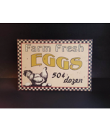 Farm Fresh Eggs 50 Cents Metal Sign Rustic Primitive Country Kitchen Market - £8.89 GBP
