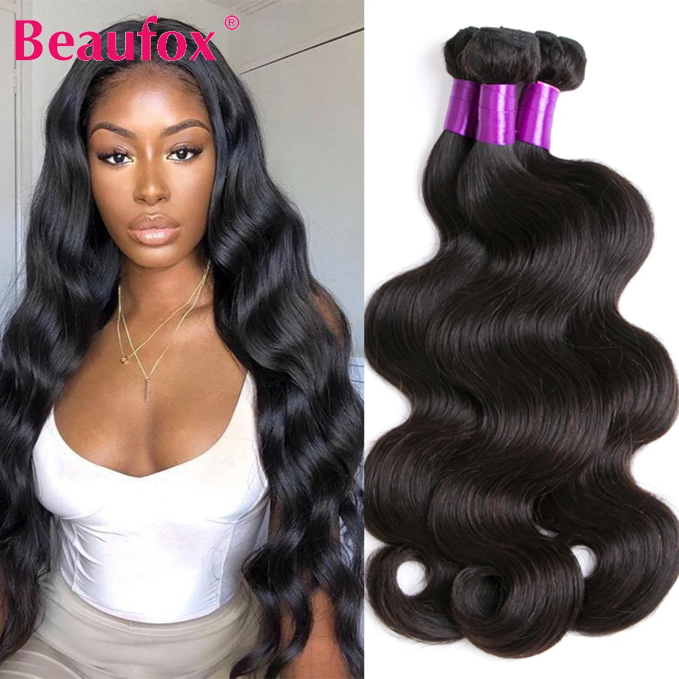 Beaufox Body Wave Bundles Brazilian Hair Weave Bundles Human Hair Bundles 1/3/4 - £36.83 GBP+