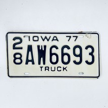 1977 United States Iowa Delaware County Passenger License Plate 28 AW6693 - £14.78 GBP