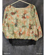 Zac And Rachel Women Sheer And Lace Blouse small multi color - £11.84 GBP