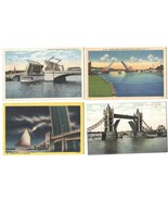 Open Drawbridges 4 Postcards Tampa FL Elizabeth City NC London England - $22.76