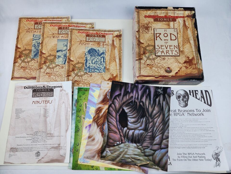 1996 AD&D The Rod Of Seven Parts Box TSR 1145 Near Complete - Missing Maps - $98.99