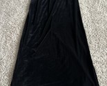 VTG Alex Evening Velvet Maxi Skirt Sz 14 Black Flat Front Elastic Waist ... - $14.01