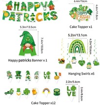 St Patrick&#39;s Day Party Decorations Banner Hanging Swirls Cake Cupcake To... - $5.93