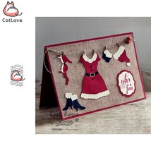 Christmas Mrs. Claus Lady Dress Metal Cutting Dies Scrapbooking Card Craft - $9.78