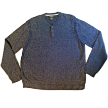 EDDIE BAUER Marl Knit Sweater Men&#39;s Size XL Cotton Long Sleeve Henley Pullover - £15.94 GBP