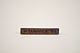 Sterling Silver Nametag Pin Brooch P Tancock &#39;46 O.B. Allan Jewellers - £19.30 GBP