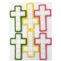 Easter Cross Christmas Ornaments Yellow Green Pink - $30.00