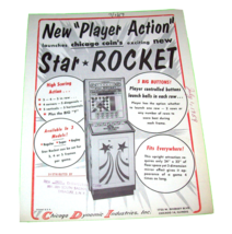 Star Rocket Arcade Flyer Original Vintage Chicago Coin 1959 Boardwalk Amusements - $33.49