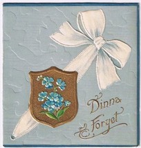 Greeting Card Embossed Fold Out Dinna Forget New Years Card 3.5&quot; x 3.5&quot; - £2.32 GBP