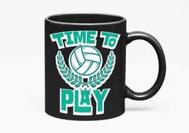 Make Your Mark Design Time To Play. Volleyball Sports, Black 11oz Ceramic Mug - $21.77+